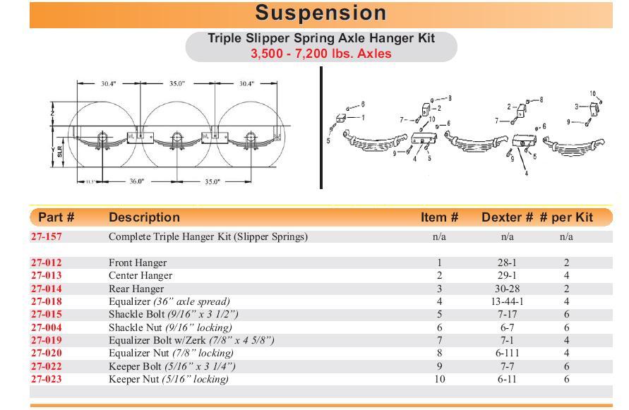Slipper Springs, Suspension - Springs / U-Bolt / Tie Plate -